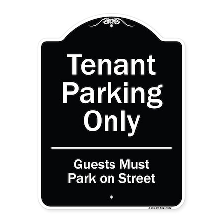 Signmission Designer Series-Tenant Parking Guests Park On Street Heavy-Gauge Aluminum, 24" x 18", BW-1824-9882 A-DES-BW-1824-9882
